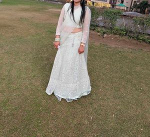 White net lengha choli