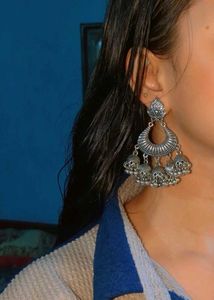 Gorgeous Oxidised Silver Dangle Earrings