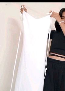 White Mini Bodycon Dress With Rose 🤍