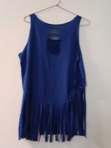 Blue Graphic Tank Top