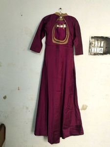 Burgundy Embroidered Gown