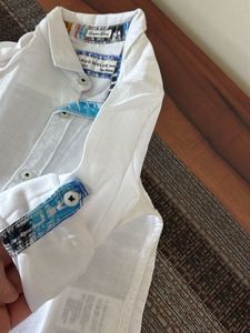 White Long Sleeve Button-Down Shirt