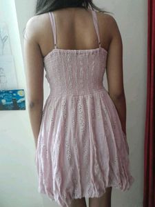 Coquette Floral Pastel Pink Beach Mini Dress
