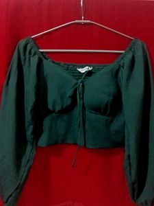 Green Crop Top