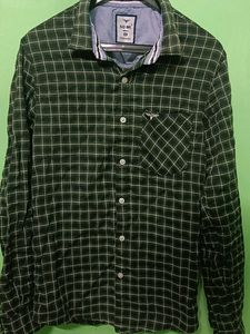 Green Checked Shirt For Men