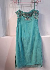 Embellished Teal Dress