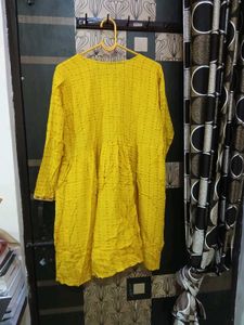 Yellow Embroidered Kurta