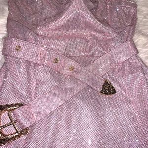 Glittery Prom Night Dress Wth Belt