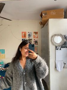 Fluffy Grey Cardigan