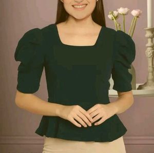 sea Green Peplum Top