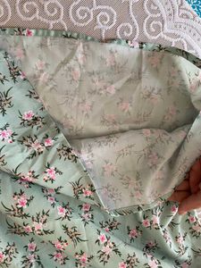 Floral Print Pista colour Women Top