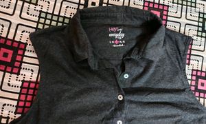 Fancy Sleeveless Charcoal T-shirt With No Defects