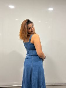Denim A-Line Midi Dress