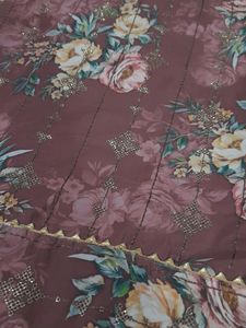 Coffee Brown Crepe Suit UNSTITCHED