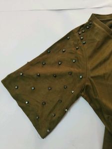 Flash Sale | Very Cool Olive Crop Top