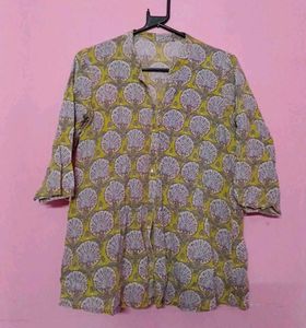 Yellow Shirt Peplum Top