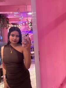Brown One-Shoulder Dress