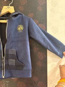 Navy Blue Hooded Jacket