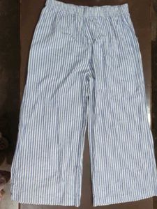 Striped Wide Leg Pants In Blue
