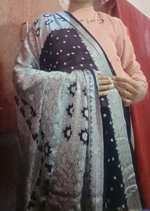 This Is a Very Beautiful Navy Blue Saree🫶🏻