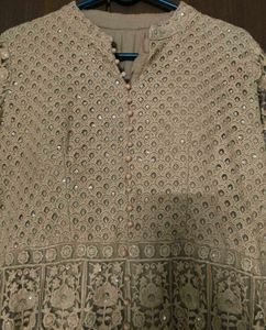 Champagne Pinkish Beige Embroidered Anarkali Gown