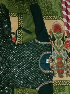 New Green Dress With Dupatta And Plazzo