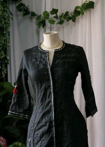Luxury Brand AMPM Black Embroidered Kurti