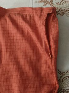 Peach Casual Straight Pants with pocket &amp; zip