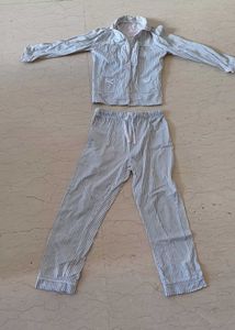 Beautiful Stripes And Heart Pattern Kids Nightsuit