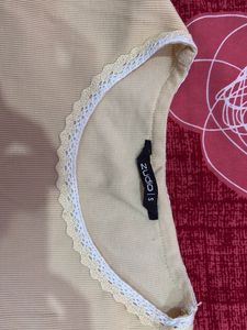 Zudio butteryellow Crop Top