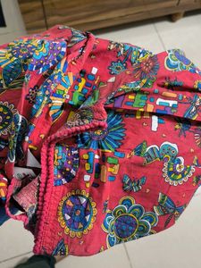Biba Red Printed Palazzos