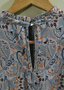 Paisley Print Smocked Neck Mini Dress