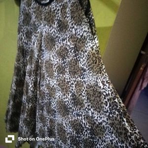 Asymmetric Animal Print Sleeveless Dress