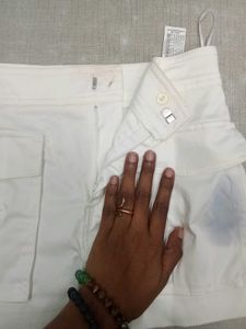 ZARA White Skort with Pockets