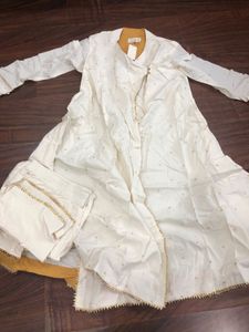 Khara Kapas NITARA White Kurta Pant Set