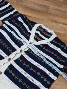 Floral Embroidered Knit Cardigan