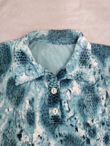 Blue Patterned Top