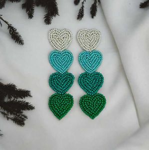 4 layer Heart Design Beads Earring