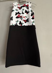 Girls&#39; Black &amp; White Butterfly Dress