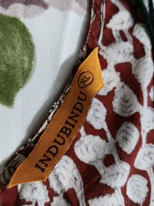 Indubindu Women Printed Red Cotton Kurta Set