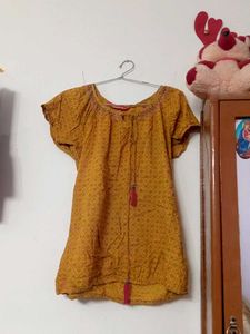 Boho Chic Mustard Tunic Top