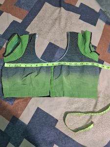 Green Saree With Mirror Work