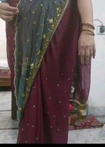Shimmer Saree - Purple