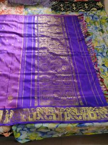 Elegant Purple & Gold Saree