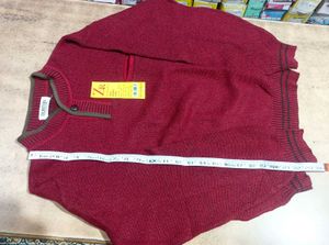 Maroon Knit Pullover Sweater