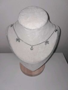Bow Charm Necklace Anti tarnish