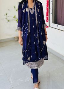 Navy Purple Kurta Set