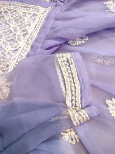 Lavender Embroidered Sheer Top
