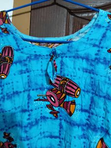 Blue Drum Print Tunic