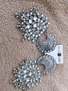 Oxidized Silver Earrings Set